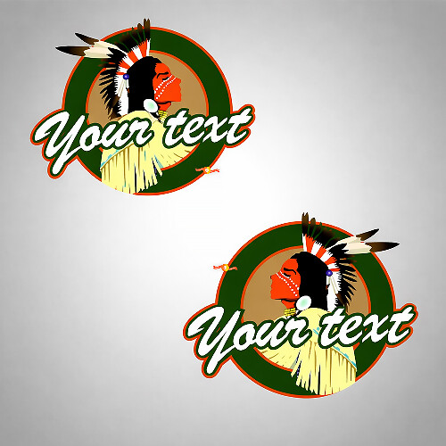 Native American Indian Op maat gemaakte vinylsticker set