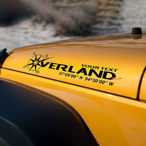 Overland Custom Motorkap Vinyl Sticker voor Jeep Rubicon