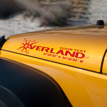 Overland Custom Motorkap Vinyl Sticker voor Jeep Rubicon_2