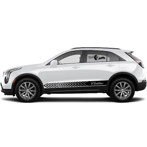 2 Nieuwe Decal Logo Rocker Panel Sticker Pijl Lijnen Streep voor Cadillac XT4