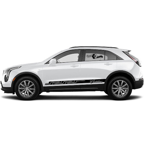 2 Nieuwe Decal Rocker Panel Sticker Lines Patroon Streep voor Cadillac XT4
