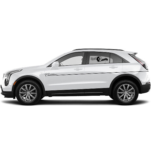 2 Nieuwe Decal Rocker Panel Sticker Lines Split Dunne Lijnen Klassieke Streep voor Cadillac XT4
