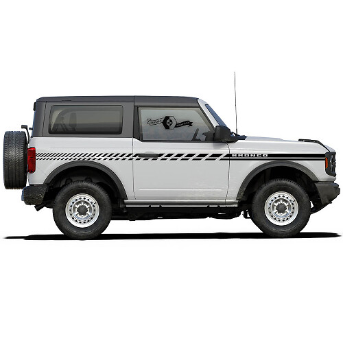 Paar Nieuwe Moderne Decal Vinyl Zijdeursticker Streep voor Ford Bronco 2-deurs

