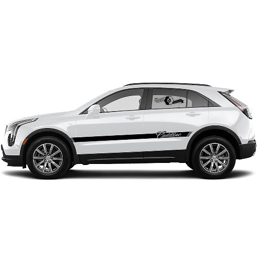 2 Nieuwe Decal Deuren Klassieke Middenstickerlijnen Klassieke Streep voor Cadillac XT4
