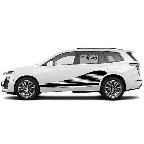 2 Nieuwe Decal Rocker Panel Classic Sticker Uitbreidingslijnen Sprobe Streep voor Cadillac XT6
