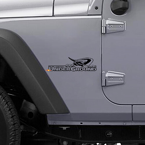 Ondergrondse Custom Zijvinylsticker voor Jeep Wrangler
