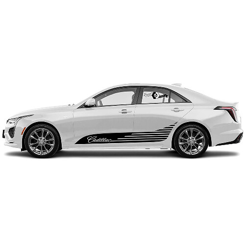 2 Nieuwe Decal Sticker Stijlvolle Deuraccent Putjeslijnen Zijkant Wrap vinyl Decal voor Cadillac CT4
