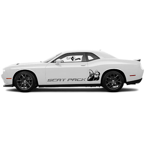 2 Zij Dodge Challenger Scat Pack in Line Klassieke Zij Vinyl Decals Grafische Sticker

