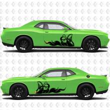 2 Side Dodge Challenger Scat Pack Deur Wrap Vernietigd Сlassic Side Vinyl Decals Grafiek Sticker 2