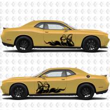 2 Side Dodge Challenger Scat Pack Deur Wrap Vernietigd Сlassic Side Vinyl Decals Grafiek Sticker 3