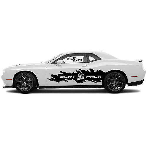 2 Zijde Dodge Challenger Scat Pack Vernietigde Grote Splash Wrap Zijde Vinyl Decals Graphics Sticker
