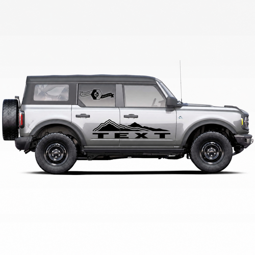 Aangepaste Tekst Bergen Zijkant Decals Stickers Set voor Musclecar horse 2021