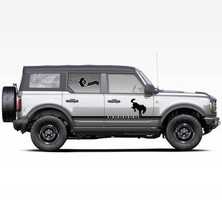 Paar Bronco paardenhengst Logo Side Stripe Decals Stickers voor Ford Bronco 2021
