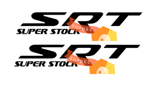 2x SRT SUPER STOCK in Grunge Distressed stijl Side Splash Vinyl Decal voor Dodge Charger Challenger
