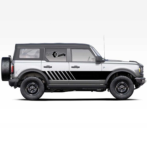 Brede Geruite Zijstrepen Vinyl Decal voor Musclecar horse 2021