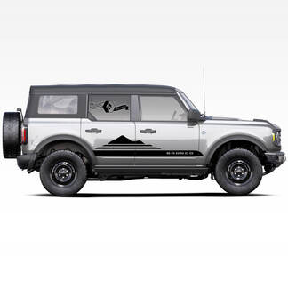 Paar Bronco Mountains Badlands 4-deurs Side Stripe Strobe Decals Stickers voor Ford Bronco 2021
