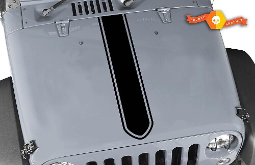 Jeep Wrangler Rubicon Motorkap Streep Sticker Sticker