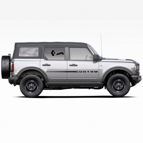 CUSTOM Staggered Dash Stripes — Vinylsticker (deur) voor Ford Bronco 2021