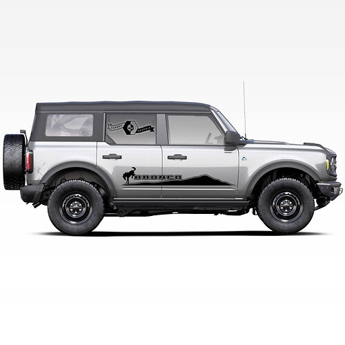 Paar Bronco Mountains Horse Badlands 4-Deurs Side Stripe Strobe Decals Stickers voor Ford Bronco 2021