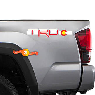 2 Toyota TRD Racing Tacoma Tundra Vlag Colorado Sticker Vinyl Paar Sticker Truck #2
