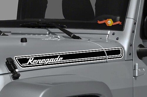 Renegade motorkap kuipstrip vinyl decal voor Jeep Wrangler en CJ