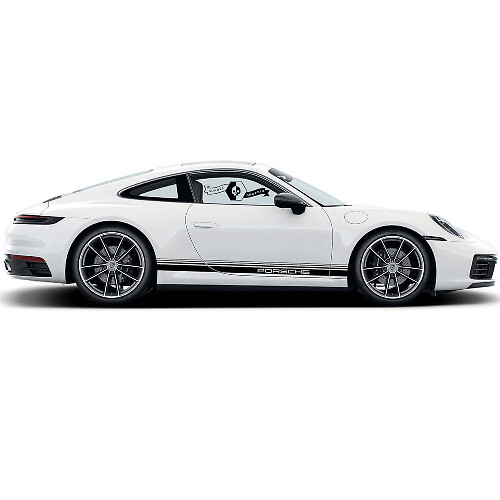 Porsche Lettering Zijstrepen Vinyl Decal Set voor Porsche 911 Carrera