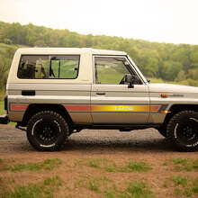 Retro stijl gradient zijstrepen vinyl decalset voor Toyota Land Cruiser LJ73 1994_2