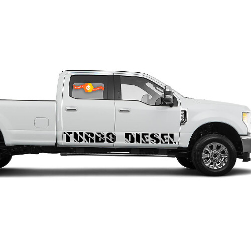 2 TURBO DIESEL ROCKER PANEL VINYL Stickers Decals passen op Ford F-250 Super Duty
