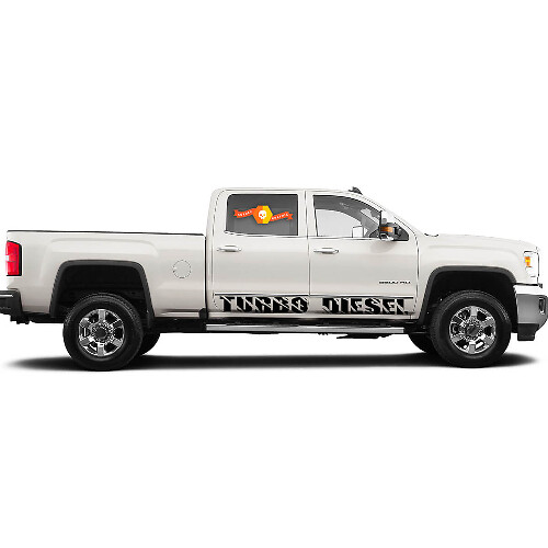 Turbo Diesel dorpel vinyl decals voor GMC Sierra