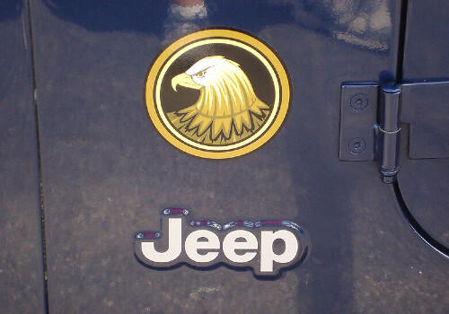 Golden Eagle ronde vinylsticker voor Jeep Wrangler