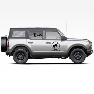 Paar Bronco paardenhengst Logo Side Doors Decals Stickers voor Ford Bronco 2021
