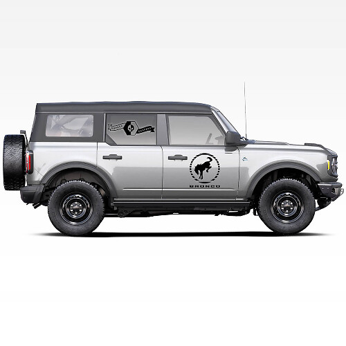 Paar Bronco paarden hengst Logo Zijdeurstickers voor Ford Bronco 2021
