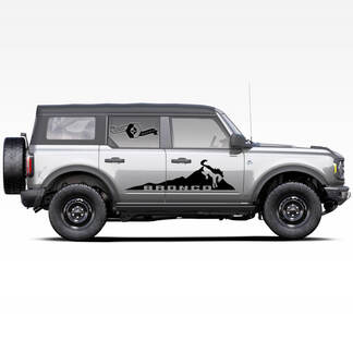 Paar Bronco paardenhengst Mountains Logo Side Doors Decals Stickers voor Ford Bronco 2021
