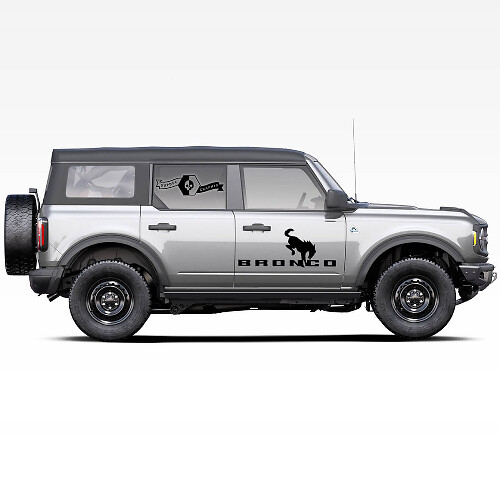 2 Bronco Logo paarden hengst Zijdeuren Decals Stickers voor Ford Bronco 2021
