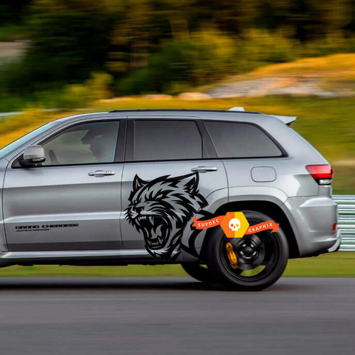 Jeep Grand Cherokee SRT TrackHawk Zij Vinyl Sticker Decal Grafisch 2
