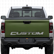 Aangepaste belettering zwarte tailgate vinylsticker voor Dodge Ram Rebel_3