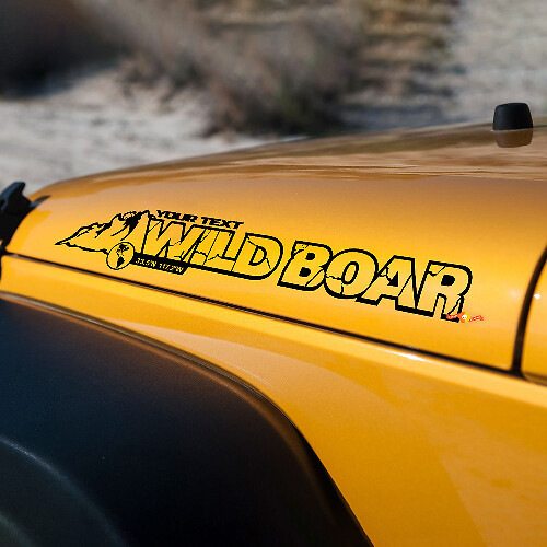 Wild Boar Mountain Style motorkap vinylsticker voor Jeep Rubicon JK