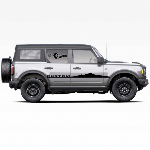 CUSTOM Mountain Deurstrip Paar Deur Vinyl Decal Sticker voor Ford Bronco 2021