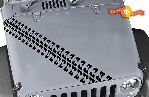 Bandenprofiel Motorkapstreep Vinyl Decal voor Jeep Wrangler