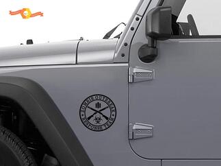 2 ZOMBIE UITBRAAK Reactie Voertuig Jeep Vinyl Sticker