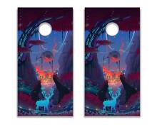 Abstract Sci-Fi Bos Cornhole Bord Vinyl Wrap Sticker Set_2