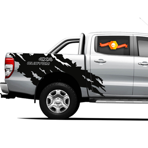 CUSTOM 4X4 Outline Splash Side Graphics Vinyl Decal Set voor Musclecar Ranger