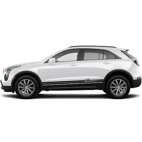 2 Nieuwe Decal Rocker Panel Sticker Lines Triple Trim Wide Lines Classic Stripe voor Cadillac XT4
