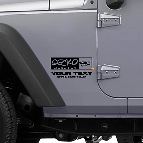 Gecko LTD-stijl zijvinylsticker voor Jeep Wrangler Rubicon