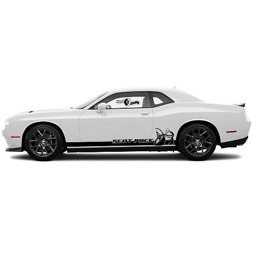 SRT Scat Pack Rocker Panel Strepen Vinyl Decals voor Dodge Challenger