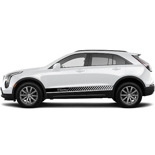 2 Nieuwe Decal Rocker Panel Sticker Horizontale Lijnen Streep voor Cadillac XT4 - nu
