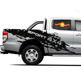 Koppel 4×4 Sport Splash Truck Side Bed Graphics-stickers voor Ford Ranger
