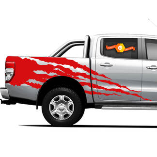 4×4 Truck Side Bed Grafische Stickers voor Ford Ranger Red Fire
