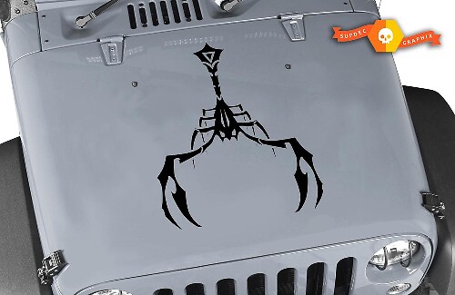 Scorpion Tribal Style Motorkap Vinyl Decal voor Jeep Wrangler