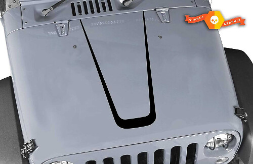 U-vormige midden motorkap vinyl sticker voor Jeep Wrangler